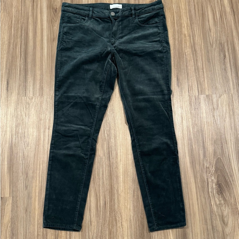 Loft green corduroy mid rise pant LIKE NEW